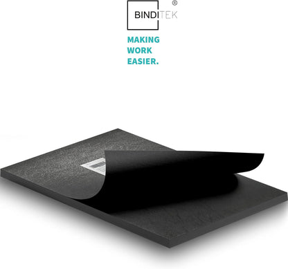 Binditek 100 Pack 16 Mil Leather-Textured Heavyduty Polycovers, Plastic Binding Presentation Covers, Letter Size, 8-1/2 x 11", Square Corners, Un-Punched, Black