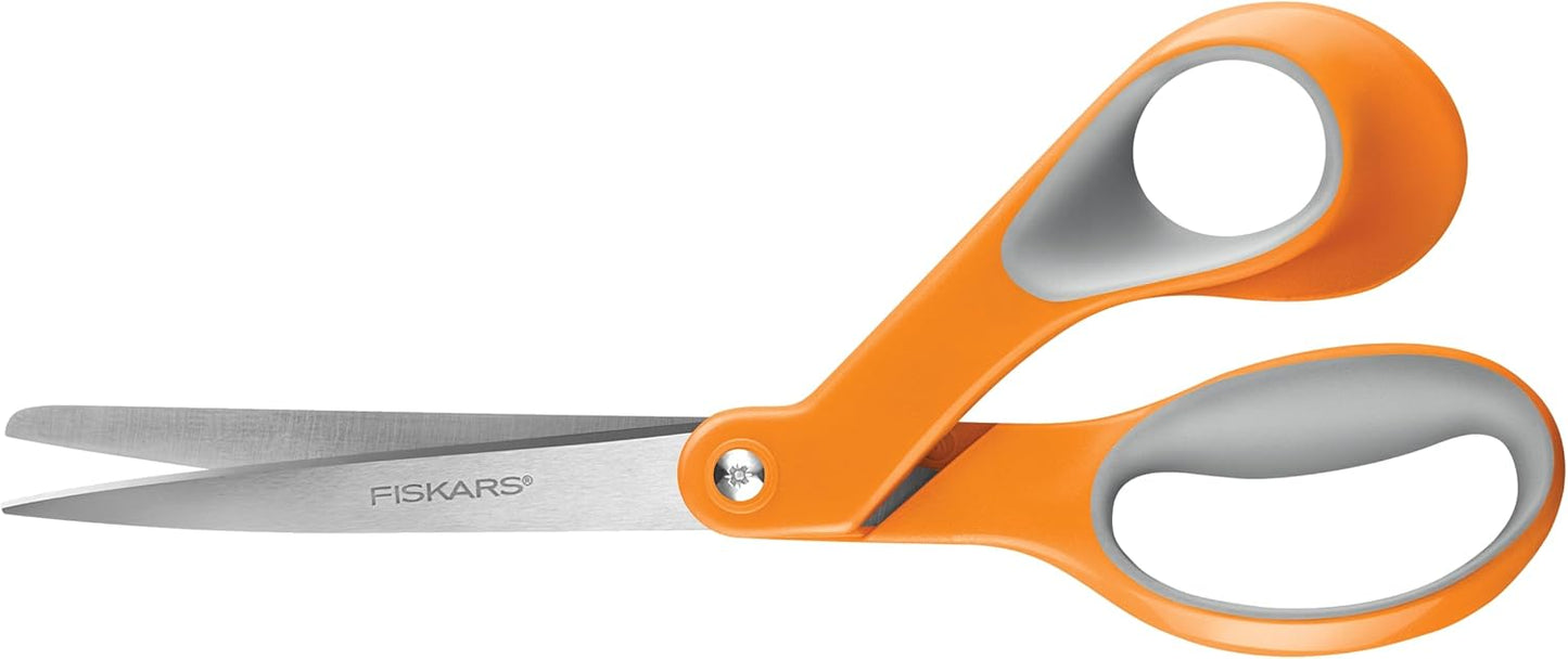 Fiskars All Purpose Scissors, High Performance Cutting, Stainless Steel Blades, Ergonomic and Comfort Handles, Perfect for Arts and Crafts and the Office, Scissors for Office