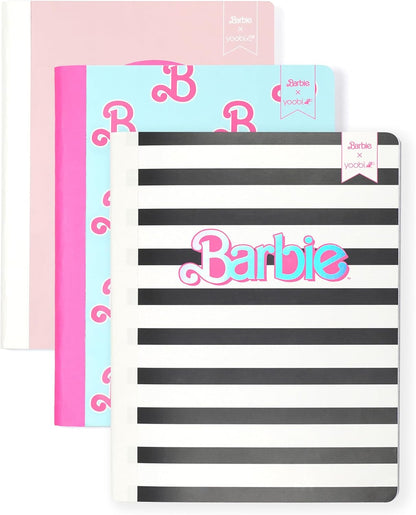 Yoobi College Ruled 8 x 10.5” Spiral Notebook Set – 3-Pack of 1 Subject Notebooks, Pink, Purple & Black Celestial Patterns – 150 Perforated 3-Hole Punched Sheets