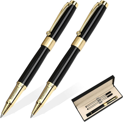 YIVONKA Ballpoint Pen Black Refill,Luxury Ballpoint Line width 0.5mm,Best Ball Pen Gift Set for Men & Women Professional Executive,Office,Nice BallPens Classy Gift Box (Black)