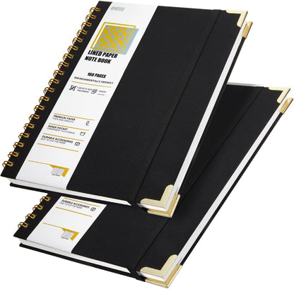 OWSC Lined Spiral Notebook with thick 110 GSM Papers, 320 Pages B5 Size College Ruled Notebook, Hardcover 7.1 x 10 Inches Journal for Women and Men, Notebooks for work, School (2 Pack B5 Grey Green)