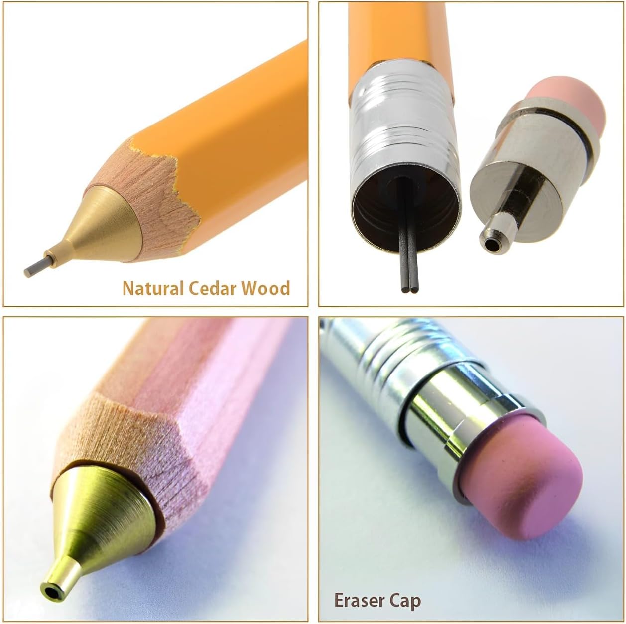 OHTO WN01 Wooden Mechanical Pencil, 0.5mm Fine Point, Standard Long Barrel, Green Body, Made from Incense Cedar, WN01-SP5-GN
