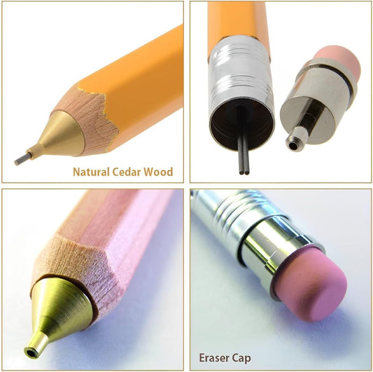 OHTO WN01 Wooden Mechanical Pencil, 0.5mm Fine Point, Standard Long Barrel, Green Body, Made from Incense Cedar, WN01-SP5-GN