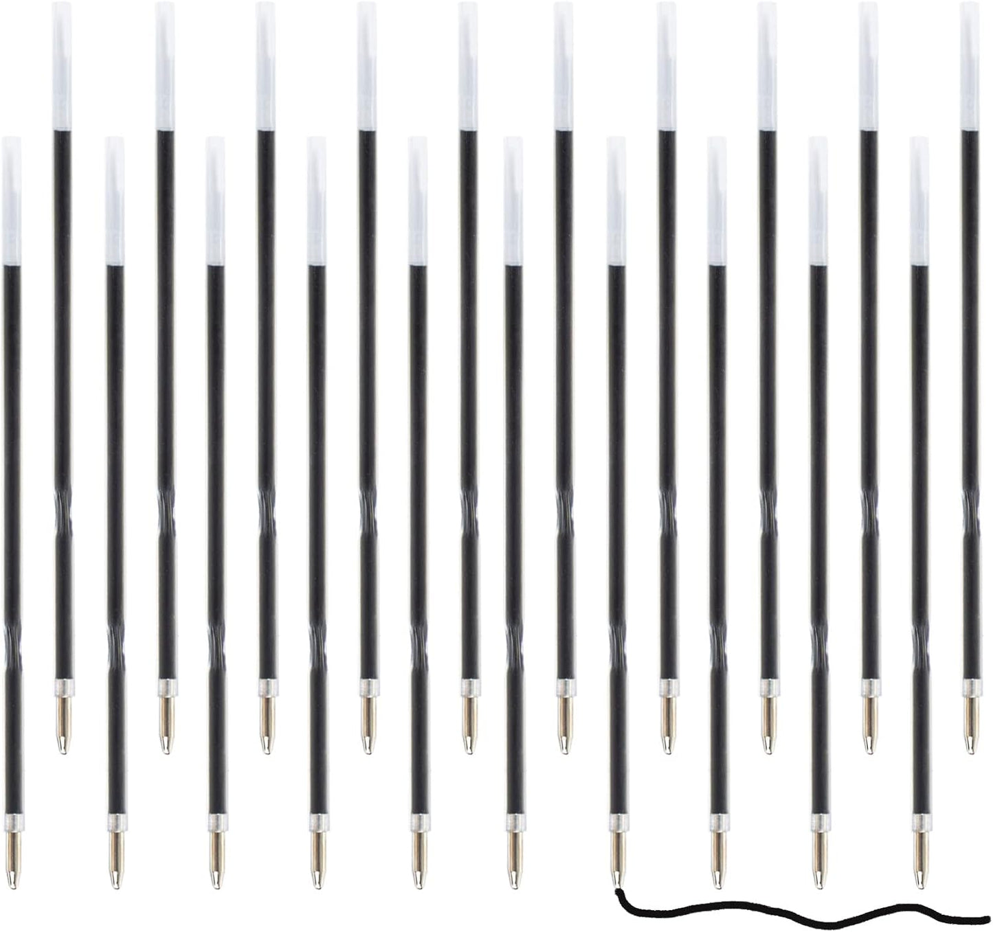 20 Pieces Ballpoint Pen Refills Black Ink 1.0mm Medium Point Smooth Writing Replacement Gel Ink Refills for Retractable Ballpoint Pen School Office Supplies