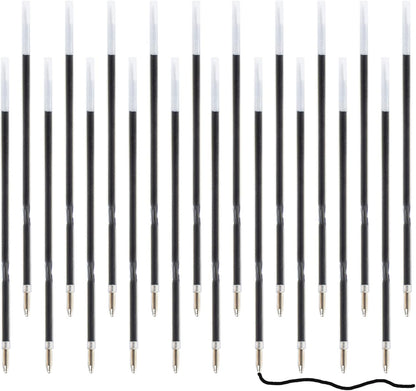 20 Pieces Ballpoint Pen Refills Black Ink 1.0mm Medium Point Smooth Writing Replacement Gel Ink Refills for Retractable Ballpoint Pen School Office Supplies