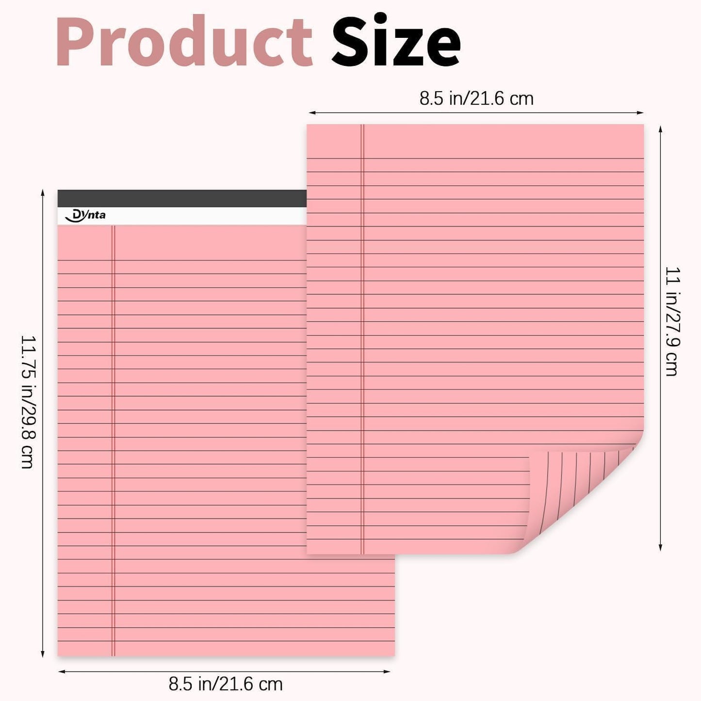 Dynta 24 Pcs 5x8 Note Pads, 1080 Sheets College Ruled Small Writing Pads, 80GSM Heavyweight Colored Paper, 45 Sheets Per Notepad