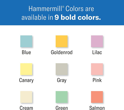 Hammermill Colored Paper, 24 lb Blue Printer Paper, 8.5 x 11 - Made in the USA, Pastel Paper, 103671R-1 Ream (500 Sheets)