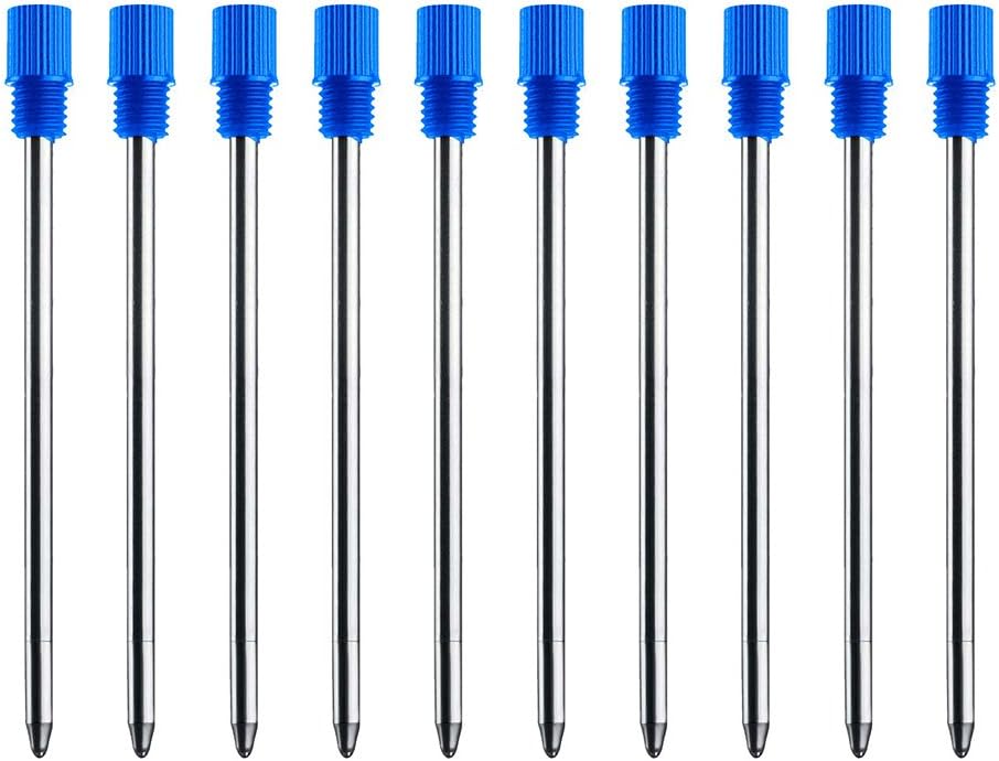 Black Ink Refills (10 Pcs), Replaceable Pen Refills, 2.75 inch (70 mm) Ballpoint Pens Refills, 1mm Medium Tips - Black