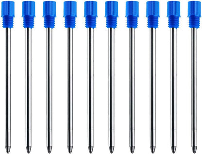 Black Ink Refills (10 Pcs), Replaceable Pen Refills, 2.75 inch (70 mm) Ballpoint Pens Refills, 1mm Medium Tips - Black