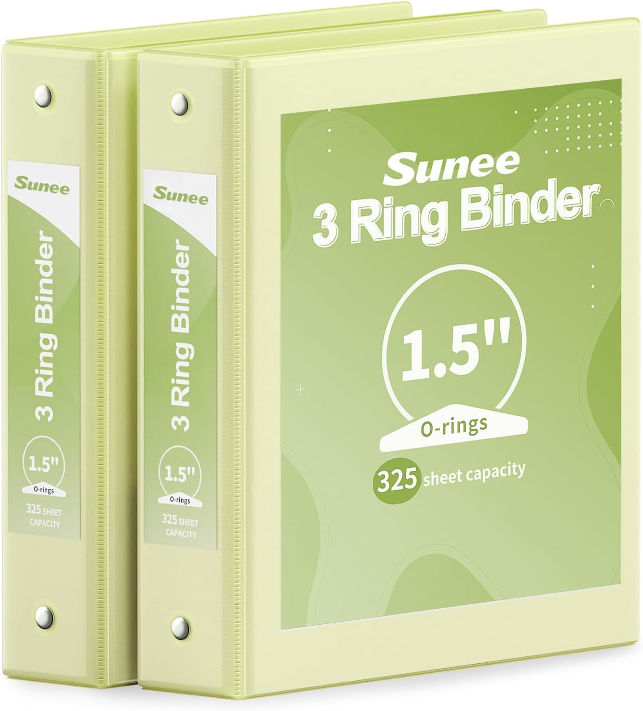 SUNEE 3 Ring Binder 3 Inch 2 Pack, Clear View Binder Three Ring PVC-Free (Fit 8.5x11 Inches) for School or Office Supplies, Pink