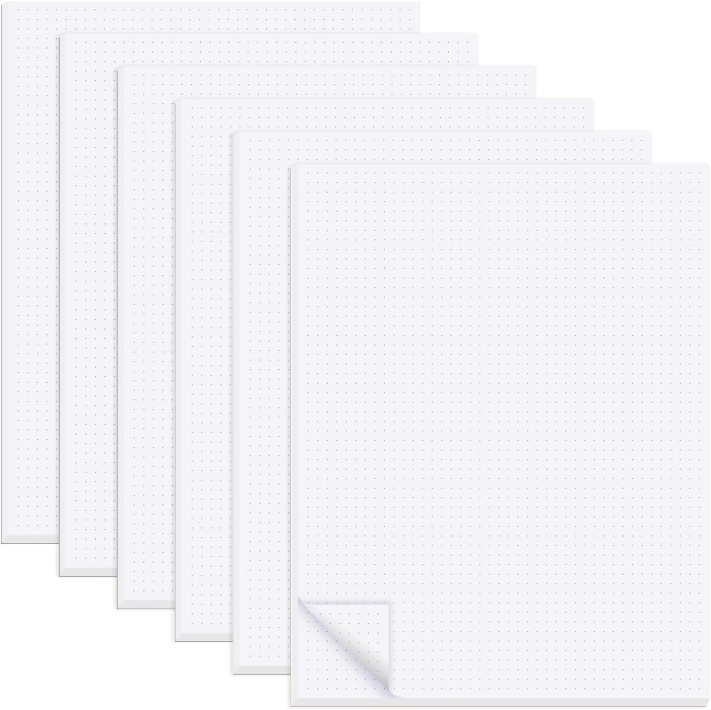 zmybcpack 6 Pack Blank White Memo Pads 8.5X11 Inch Unlined Note Pad Scratch Pads for Office, School, and Home Use (Each Pad 50 Sheets)