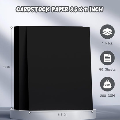 40 Sheets Cream Cardstock Paper 8.5 x 11, Ivory Cardstock Printer Paper 8.5x11, Off White Card Stock Paper 8.5 x 11, 200 GSM Construction Paper for DIY Cards, Greeting Cards, Wedding Invitations