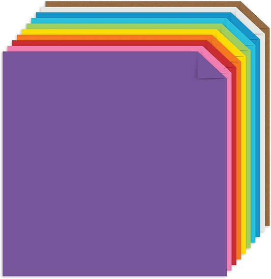 Astrodesigns Crafting Cardstock, 12" x 12", 65 lb/176 gsm, 10-Color Delightful Assortment, 100 Sheets (91039)