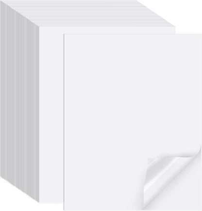 Printable Sticker Paper for Inkjet Printer, 40 Sheets 8.5"x11'' Matte Sticker Printer Paper Full Sheet Labels for Laser/Inkjet Printers, Letter Size