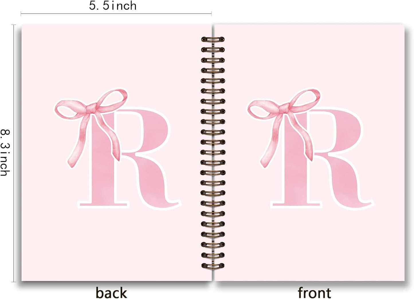 Blue Bow Journal Notebook for Girls,Initial H Journals Personalized Diary Gifts for Teen Girl Kids,Monogrammed Gifts for Women,Trendy Coquette Cute Hardcover Spiral Notebook 5.5 x 8.3 - Colors A