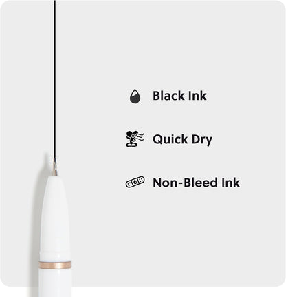 U Brands Catalina Felt Tip Pens, Set of 12, Stripes and Dots with Gold Details, Medium (0.7 mm) Point, Black Ink
