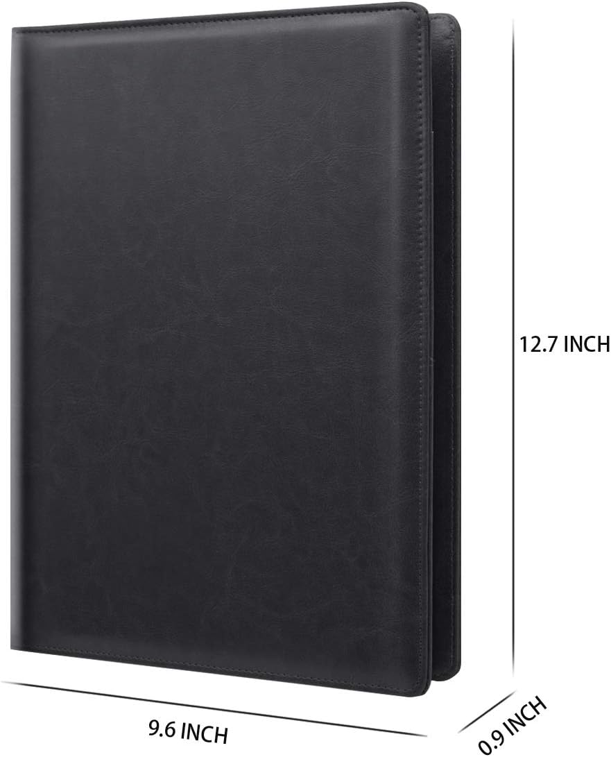 WAVEYU Resume Portfolio Folder, Padfolio Clipboard, Writing Portfolio Leather Clipboard with Cover for Legal Pad Holder Letter Size A4 for Business Conference Notepad Clip Boards, Purple