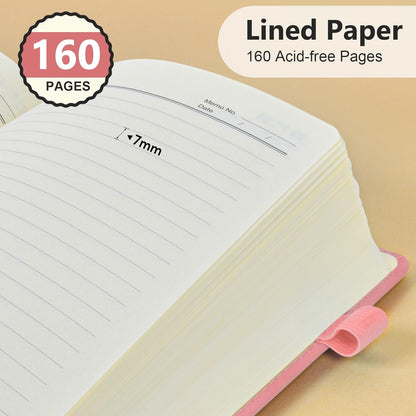 PERCUN Graph Paper Notebook, 160 Pages Grid Journal for women & men, A5 Hardcover Leather Graphing Notebook for School, Work, Travel, Note Taking 5.9”x8.5” (Black)
