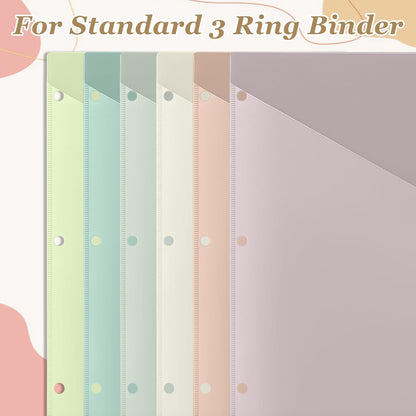 Epakh 12 Pcs Binder Dividers for 3 Rings Binders Index Dividers with Two Clear Pockets Plastics Sheets Protectors with Tab Labels for School Office Organization (Morandi)