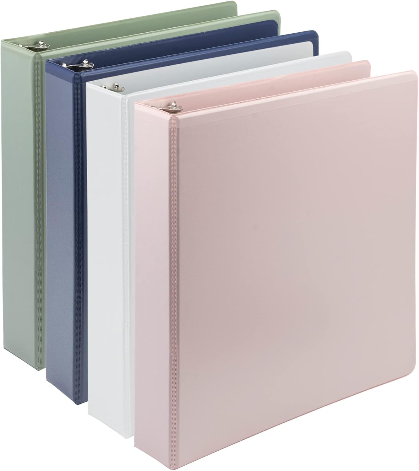 Samsill Plant-Based 3 Inch Durable D-Ring, View Binder, Eco-Friendly, USDA Certified Biobased, 4 Count, Pack of 1, Boho Assortment
