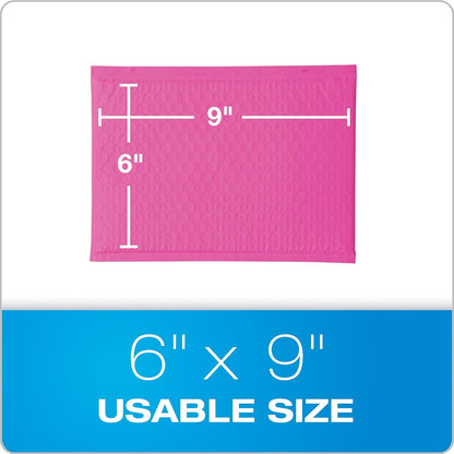 Quality Park Bubble Mailers, 6 x 9 Inch, White Poly Mailers, Padded Envelopes, Shipping Envelopes, Water Resistant, Self Seal, 50 Per Box (QUA85856), Plastic