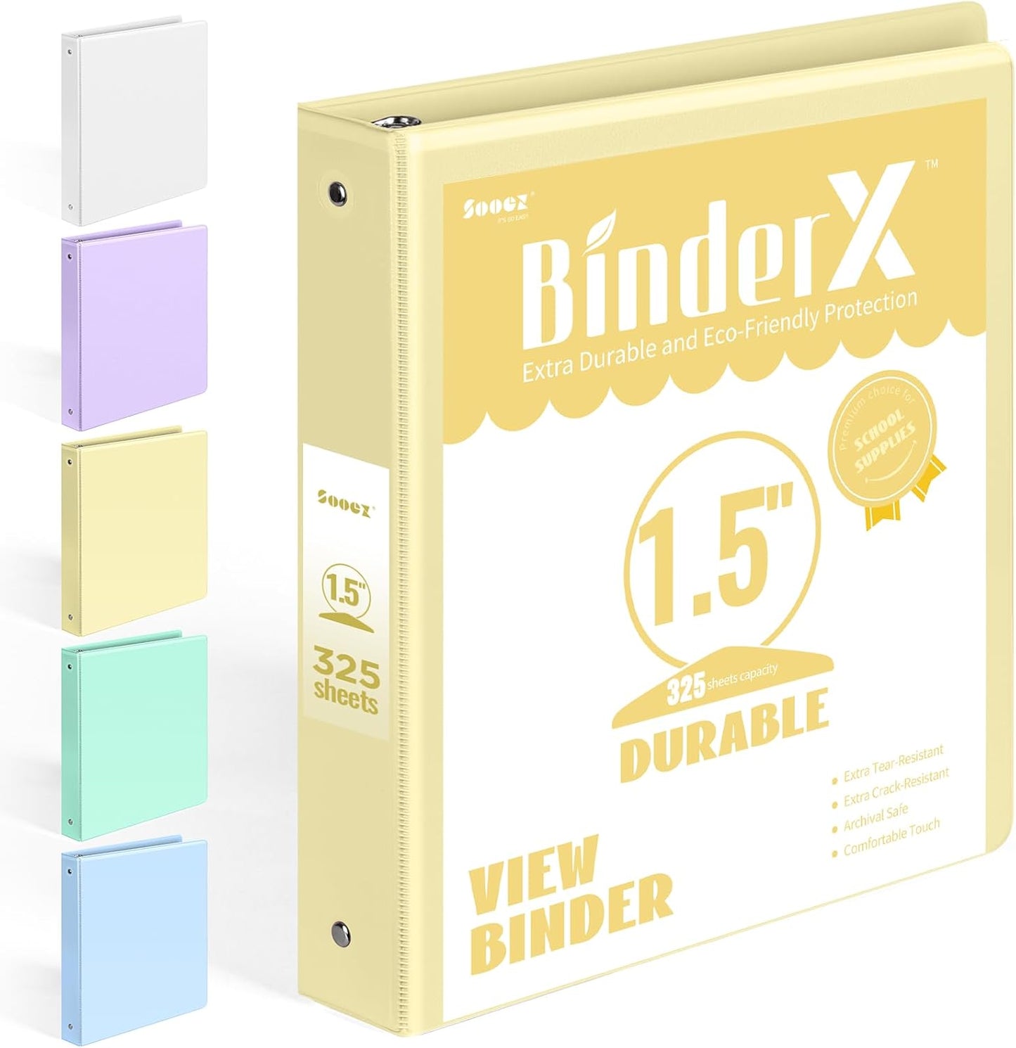BinderX Extra Durable 3 Ring Binder, Round Rings 1 Inch Binder, Fits 175 Sheets of 8.5x11 Paper, Customizable View Cover with Inside Pockets, Cute 1" Binders, 1 Inch Binders 3 Ring, Pink
