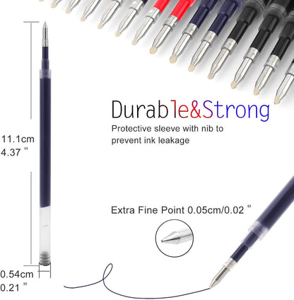 8 Pieces Replaceable Ballpoint Pen Refills Work for Most Brands Pens with Smooth Writing,Free-Flowing German Ink with Medium 0.5mm Ballpoint Tip(Black Refills and Length 4.4inch)