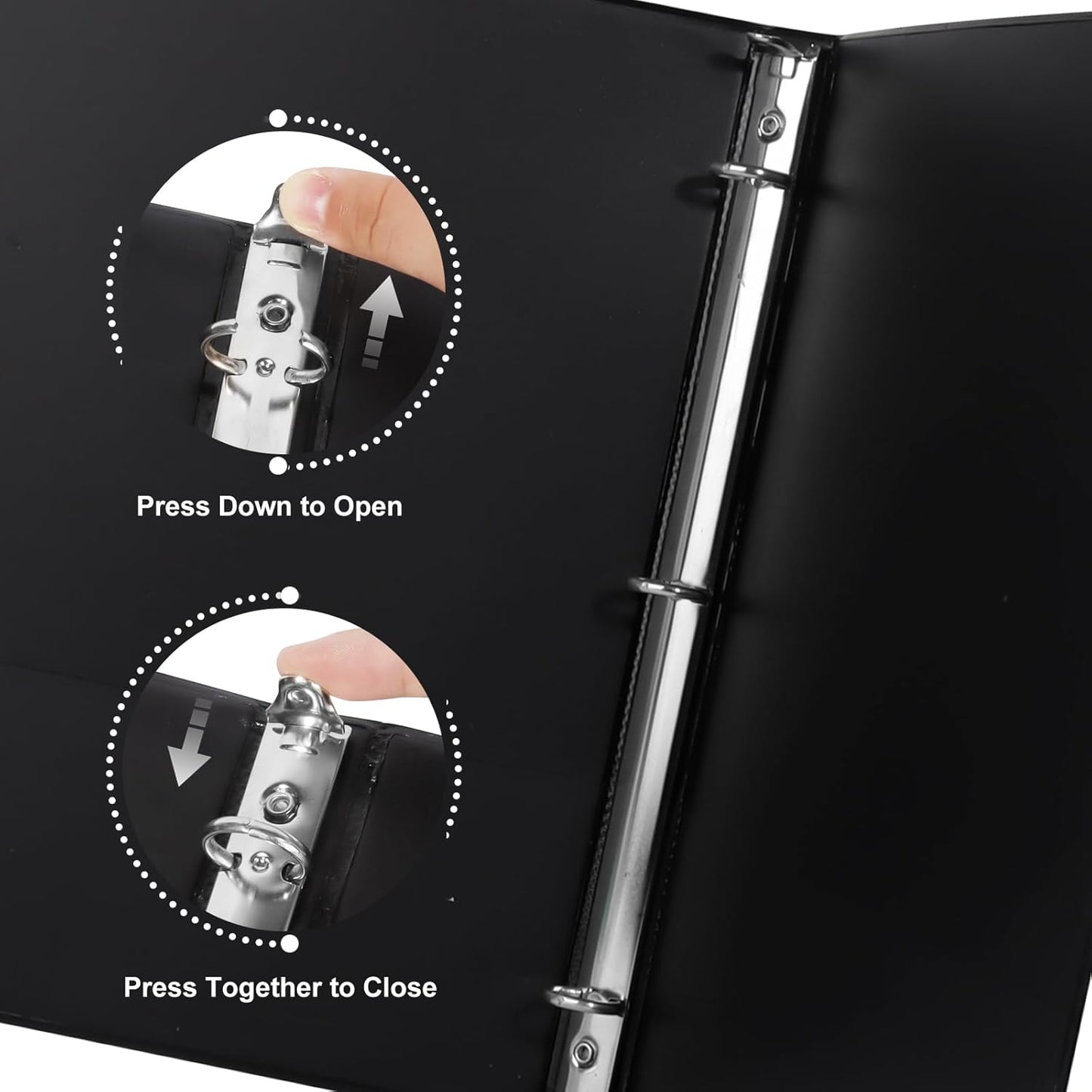 CIXILDTS 0.5-inch Round Ring Binder, Durable 1/2" 3 Ring Binder Fit Letter Size Paper, Presentation View Binders, White,12-Pack