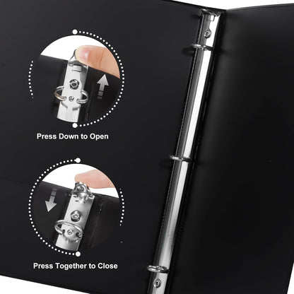 CIXILDTS 0.5-inch Round Ring Binder, Durable 1/2" 3 Ring Binder Fit Letter Size Paper, Presentation View Binders, White,12-Pack