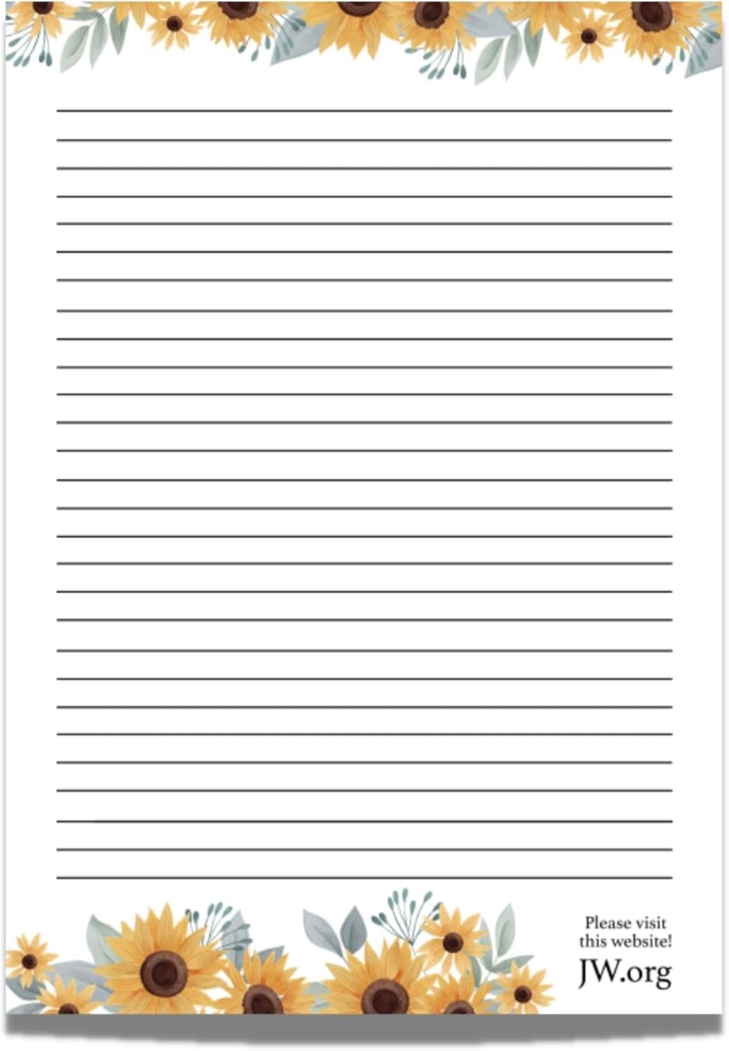 JW Letter Writing A4 Pad Stationery Paper Lined Gift Notepad Writing Sheets (Pink Rose)