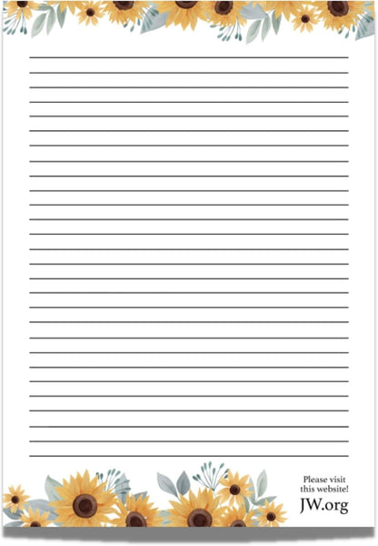 JW Letter Writing A4 Pad Stationery Paper Lined Gift Notepad Writing Sheets (Pink Rose)