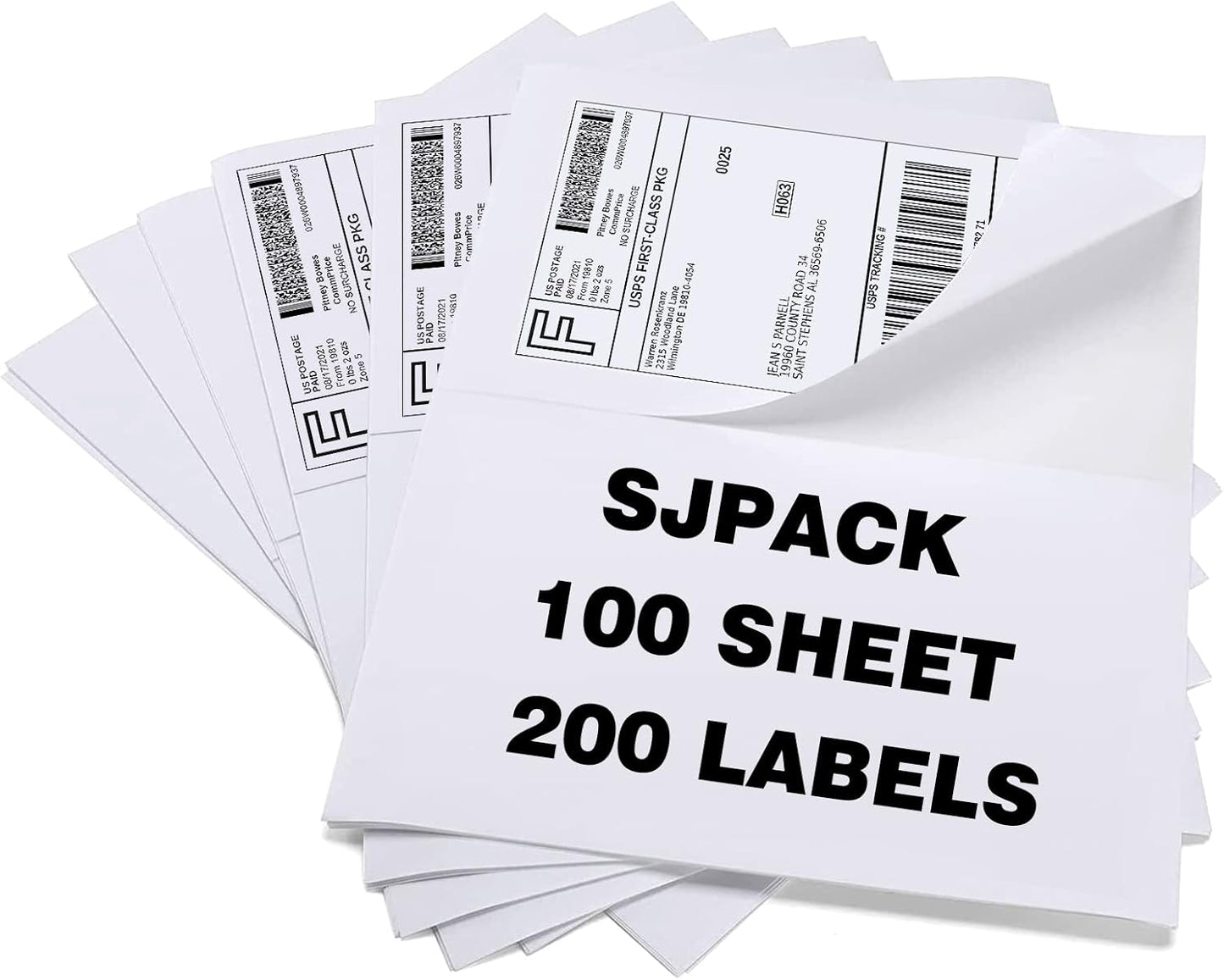 SJPACK 1000 Half Sheet Self Adhesive Shipping Labels, 8.5" x 5.5" Address Labels for Laser & Inkjet Printers(1000 labels-500 Sheet)
