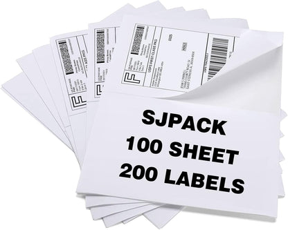 SJPACK 1000 Half Sheet Self Adhesive Shipping Labels, 8.5" x 5.5" Address Labels for Laser & Inkjet Printers(1000 labels-500 Sheet)