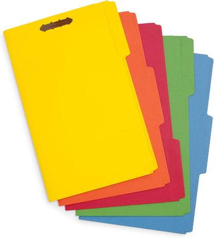 Blue Summit Supplies Blue File Folders with Fasteners, File Folders Legal Size, 1/3 Cut Reinforced Tabs, Durable 2 Prongs, Designed to Organize Standard Medical or Law Files, 50 Pack