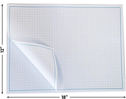 Reskid Blueprint and Graph Paper Pad - 50 Sheets Per Pad - 70lb Text - For Drawing, Designing, and More - Perfect Tool for Young Artists, Budding Designers, and Classroom Use (1, 12x18)