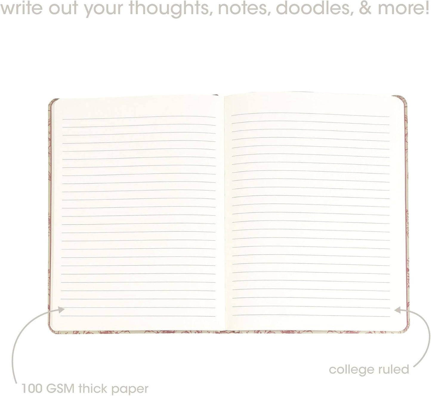 Pearhead Blue Matchbook Hardcover Journal, 6x8 College-Ruled Lined Notebook, 200 Pages, Trendy Writing Journal for Work, School & Everyday Notes