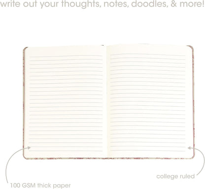 Pearhead Blue Matchbook Hardcover Journal, 6x8 College-Ruled Lined Notebook, 200 Pages, Trendy Writing Journal for Work, School & Everyday Notes