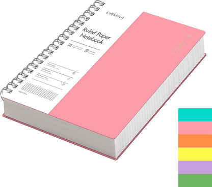 EMSHOI A5 Spiral Notebook College Ruled Lined Journal, Small 5.7" X 8.22", 300 Pages/150 Sheets, 100gsm Thick Paper, Waterproof Hardcover, for Office School Women Men Work Writing Notes, Blue