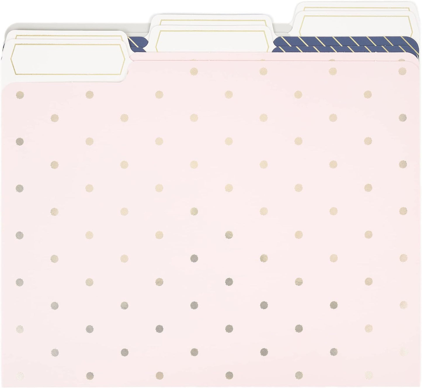 U Brands Fashion File Folders, 1/3-Cut Tabs in Assorted Positions, Letter Size, Office Supplies, 6 Count (Classic)