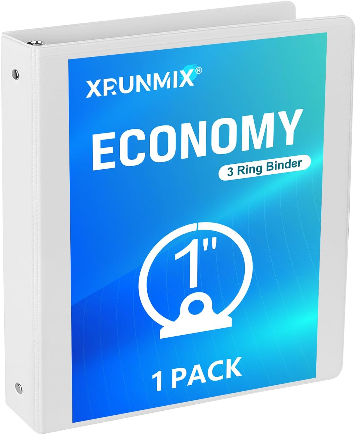 Bulk 24 Pack Economy 3-Ring Binders, 1 Inch, Round Rings, 200 Sheet Capacity, ClearVue Presentation View, Non-Stick, White (24)