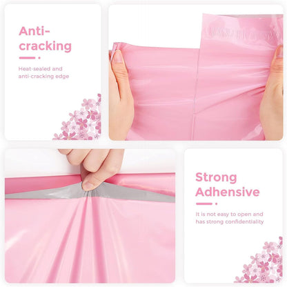 Metronic Poly Mailers 10X13 100 Pack, Strong Adhesive Shipping Envelopes for Clothing, Medium Shipping Bags for Small Businesses, Waterproof Mailers Poly Bags, Packages Bags Light Pink