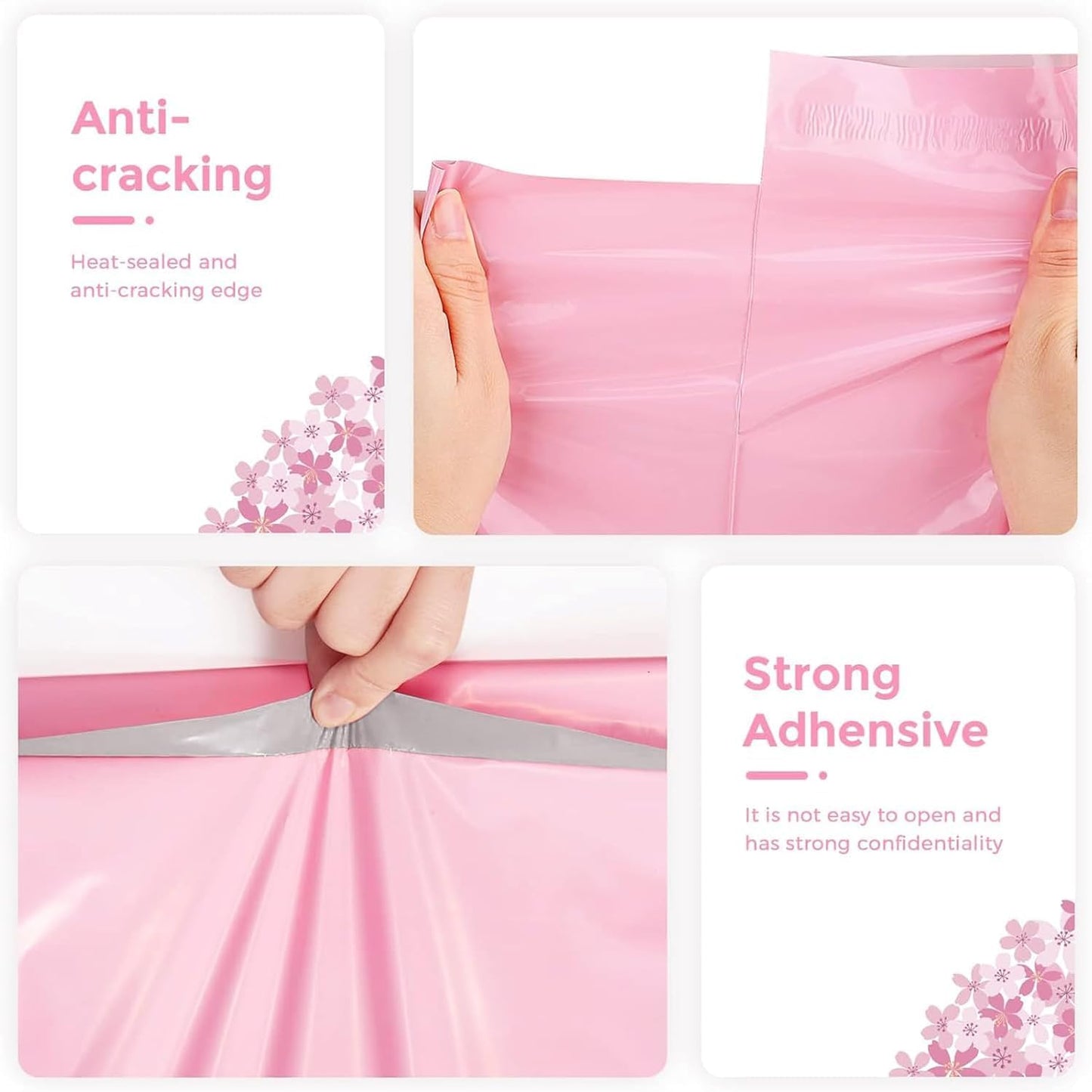 Fuxury Poly Mailers 14.5x19 Inch 50pc Shipping Bags for Small Business Mailing Envelopes for Clothing,Self Seal Shipping Envelopes Waterproof Poly bags Durable Packaging Bags Light Pink