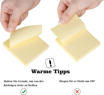 (24 Pads) Sticky Notes 3 x 3in,2400 pcs Yellow Self-Stick Notes,100 Sheets/Pad Post Pads,Clean Removal,Super Sticky Pads Easy to Post Recyclable for Office,Shool,Home,Notebook,Meeting