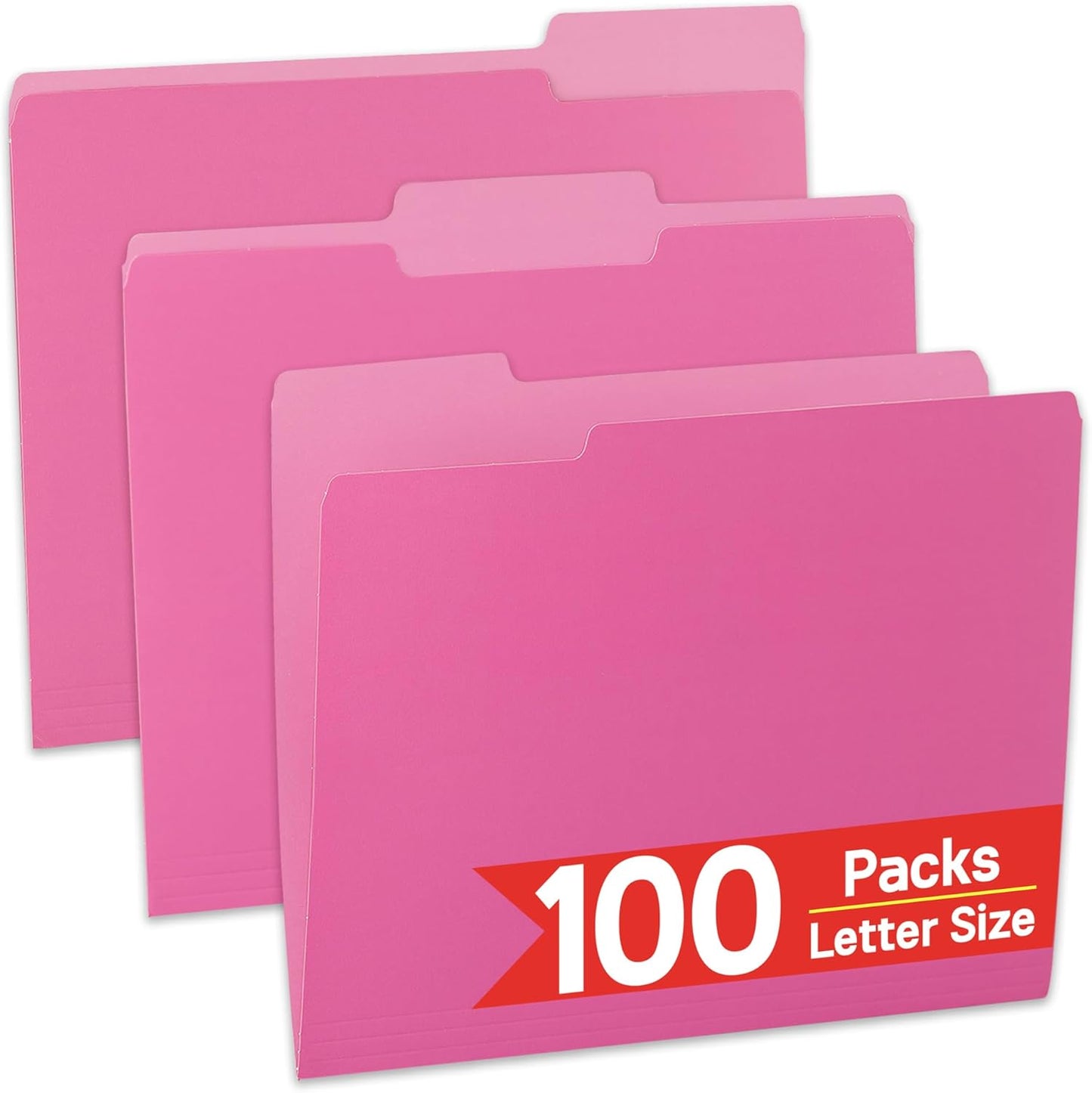 VZCPYTPM 100 Packs Black File Folder,Manilla File Folders Letter Size,1/3-Cut Tabs,8.5x11 File Folders for Office Filing,School Projects and Home,Organizer File Folder
