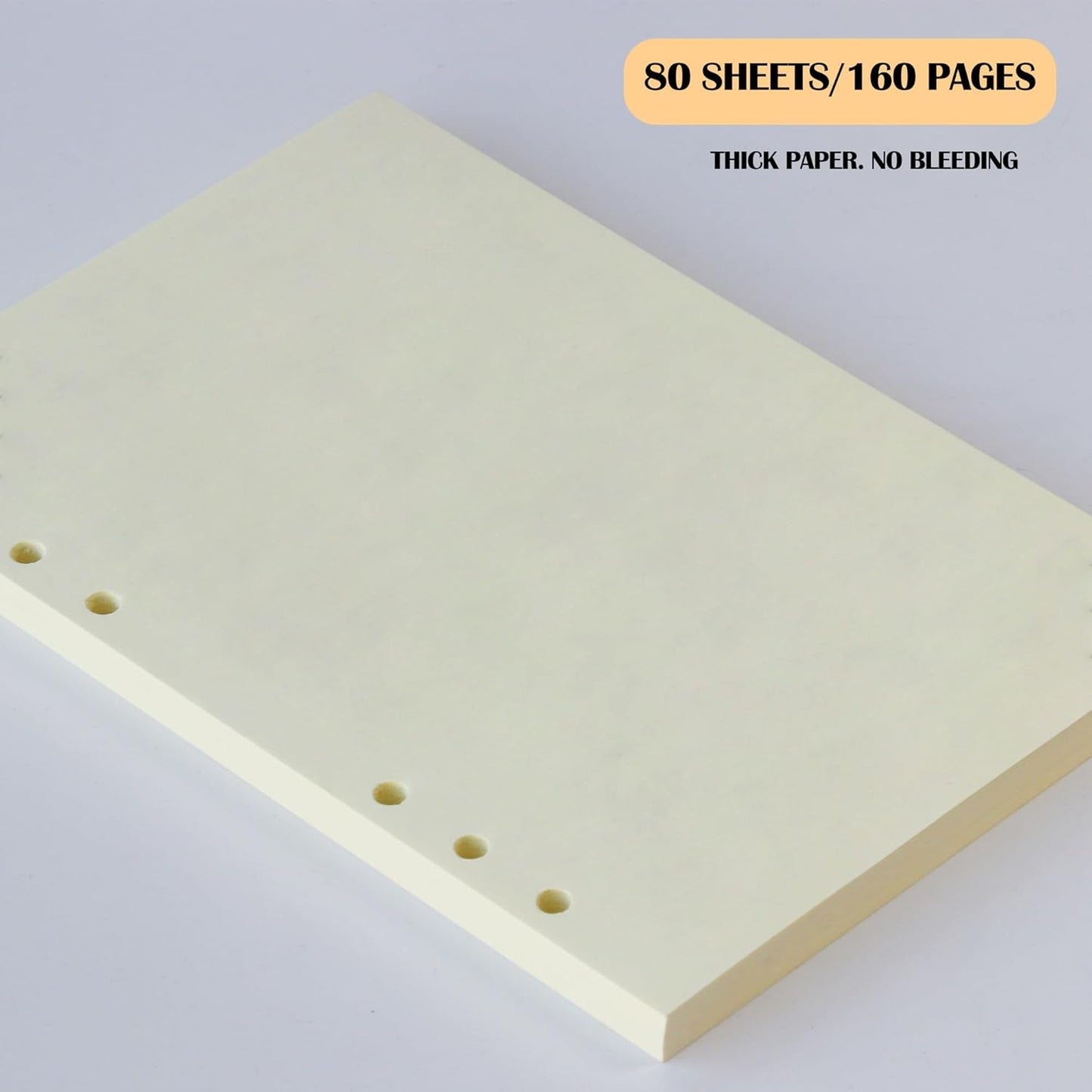 A5 Grid Filler Paper, 6-Hole Punched, 100GSM Graph Rule Paper/Quad Rule Filler Paper/Planner Inserts for Planners, Painting, and Bullet Journals,80 Sheets/160 Pages