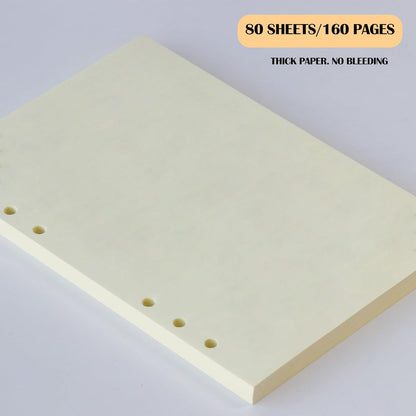 A5 Grid Filler Paper, 6-Hole Punched, 100GSM Graph Rule Paper/Quad Rule Filler Paper/Planner Inserts for Planners, Painting, and Bullet Journals,80 Sheets/160 Pages