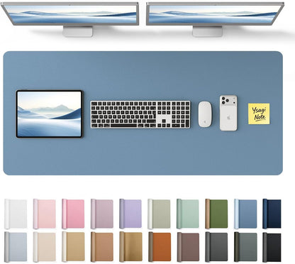 YSAGi Leather Desk Pad Protector, Large Mouse Pad, Non-Slip PU Leather Desk Blotter, Waterproof Writing Pad for Office and Home (31.5" x 15.8", Eggshell) - Colors A