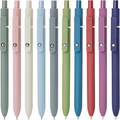 FIOVER 5pcs Gel Pens Quick Dry Ink Pens Fine Point Premium Retractable Rolling Ball Gel Pens Black Ink Smooth Writing for School Office Home