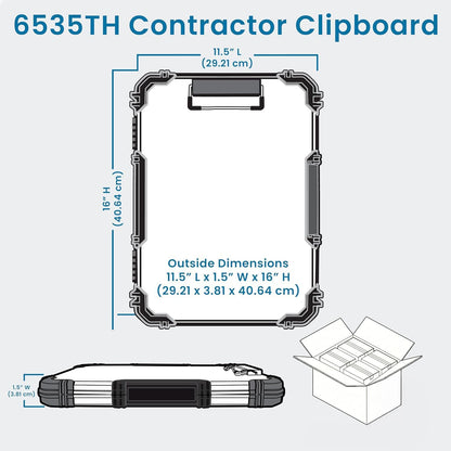 Flambeau Heavy-Duty Contractor Clipboard Document Holder, Portable Storage Organizer for Papers, Receipts & Forms | Office, School & Jobsite Use, Grey
