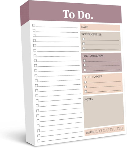 Spakon 300 Sheets Daily to Do List Notepad Notebook Library Card to Do Planner Checklist Memo Writing Pad Schedule Reminder Office Homework Planner for Task, 6" x 8(Retro,Beige)
